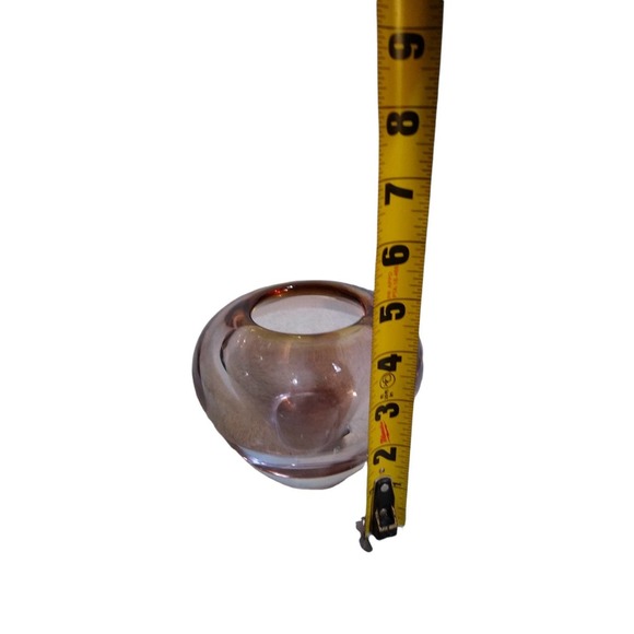 Vintage homegaard pink Glass centerpieces bowl heavy - Picture 3 of 9